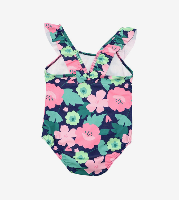 Vibrant Bloom Splash V-Cut Swimsuit
