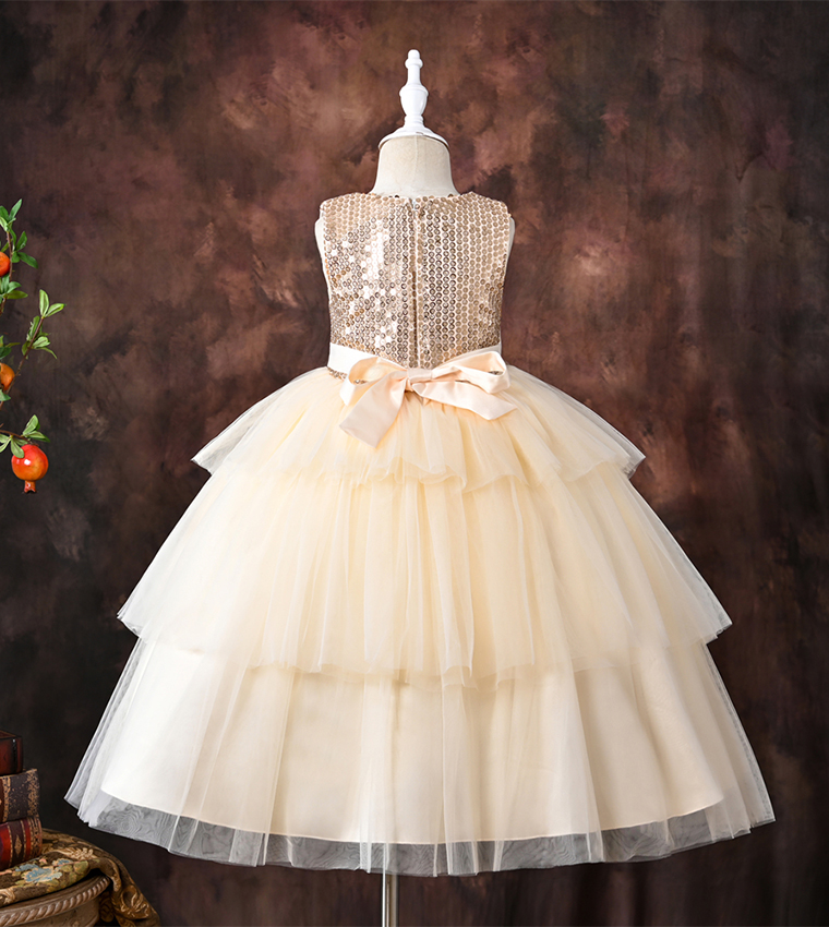Embellished Tulle Layered Dress
