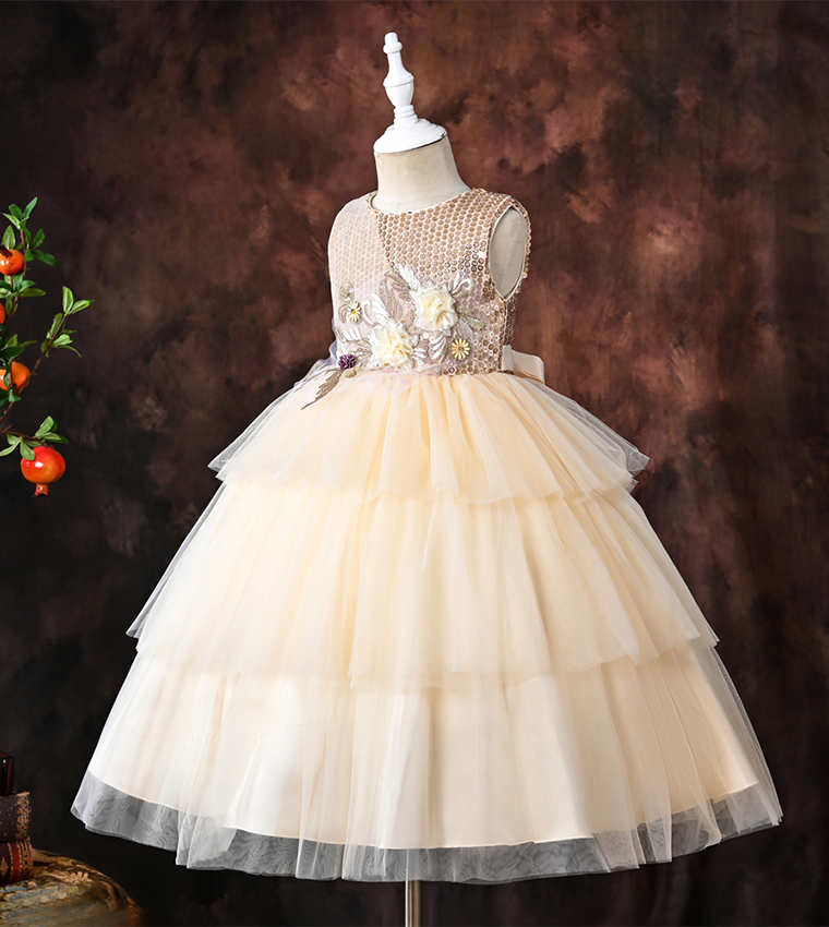 Embellished Tulle Layered Dress