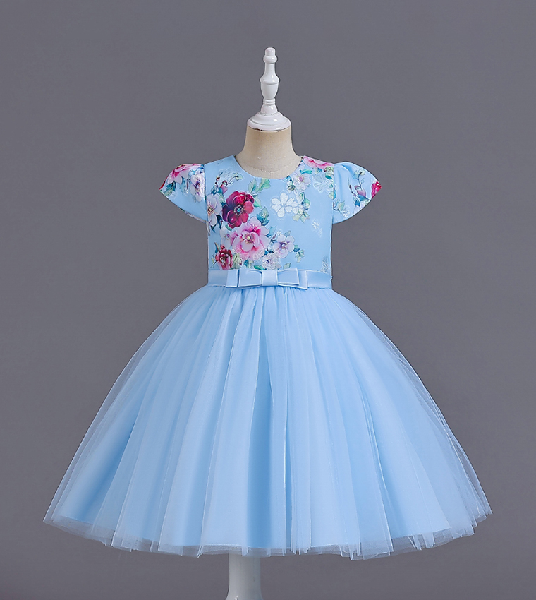 Floral Printed Fit and Flare Tutu Dress