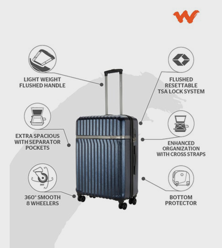 CANOPUS Cabin Hard Shell Trolley Bag, 56 cm