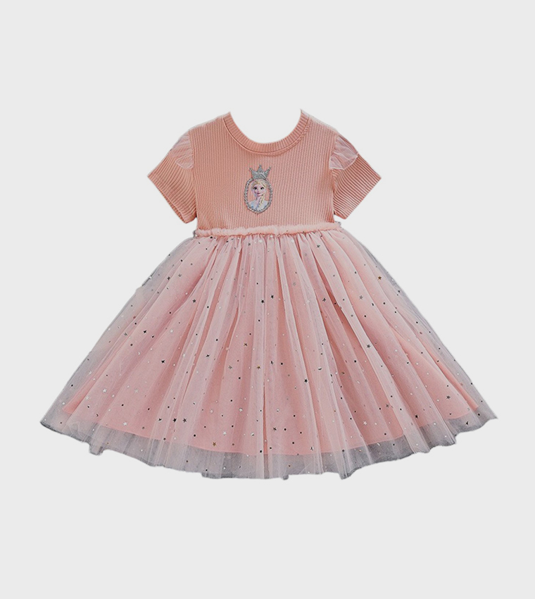 Elsa Glitter Fit and Flared Dress
