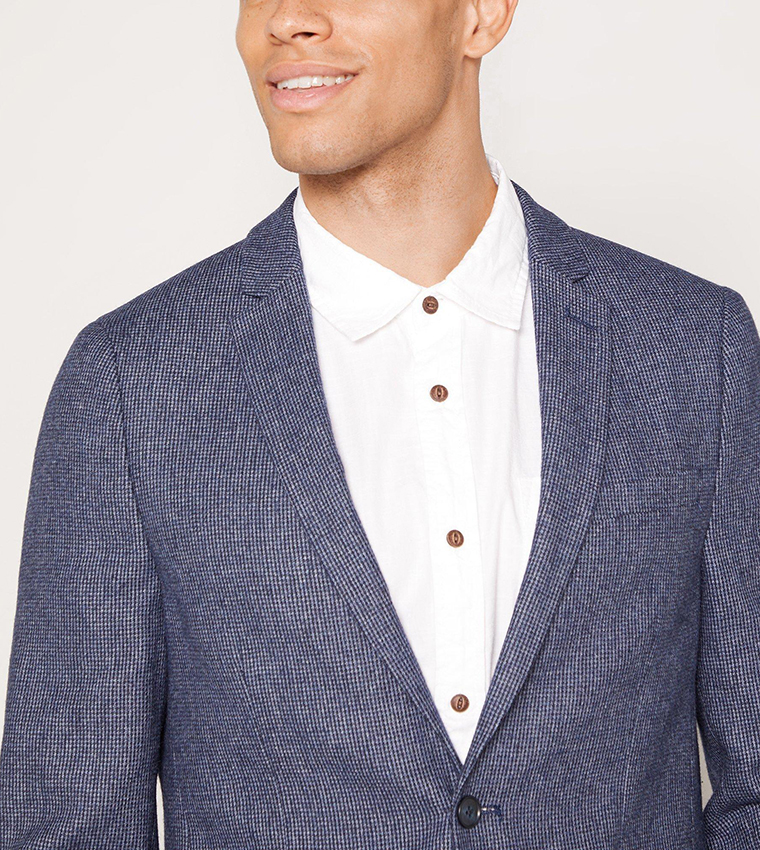 Buy Debenhams Wool Blend Long Sleeves Blazer In Navy 6thStreet Saudi Arabia