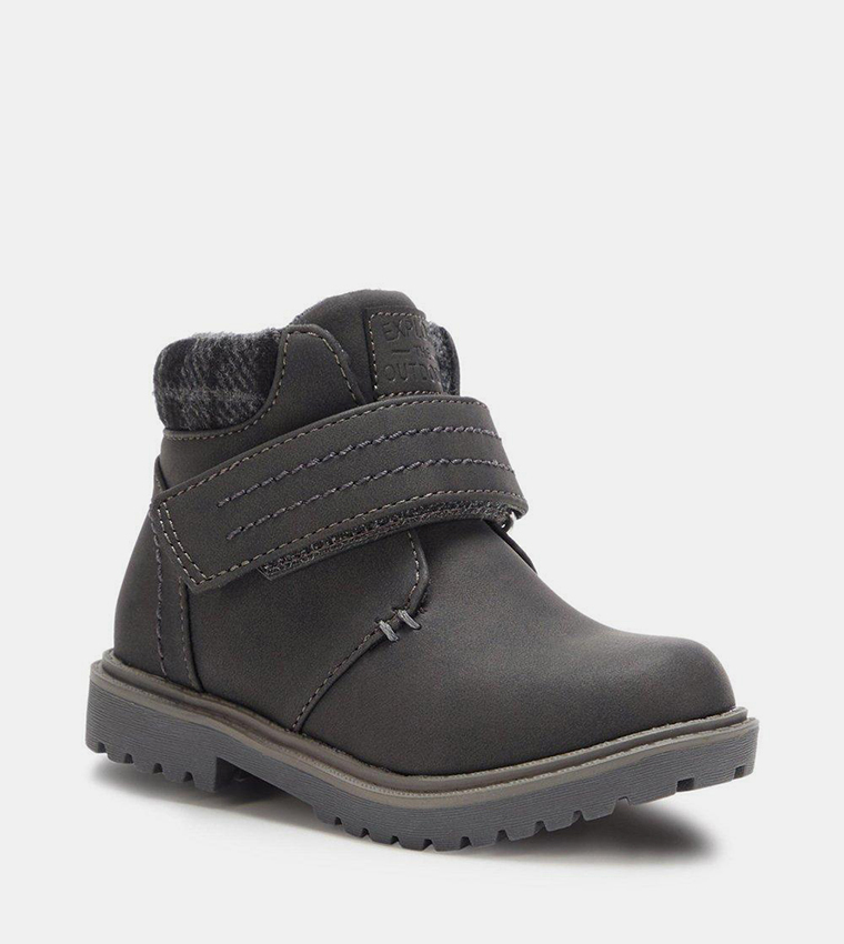 Buy Mantaray Boys Velcro Straps Ankle Boots In Grey 6thStreet Bahrain