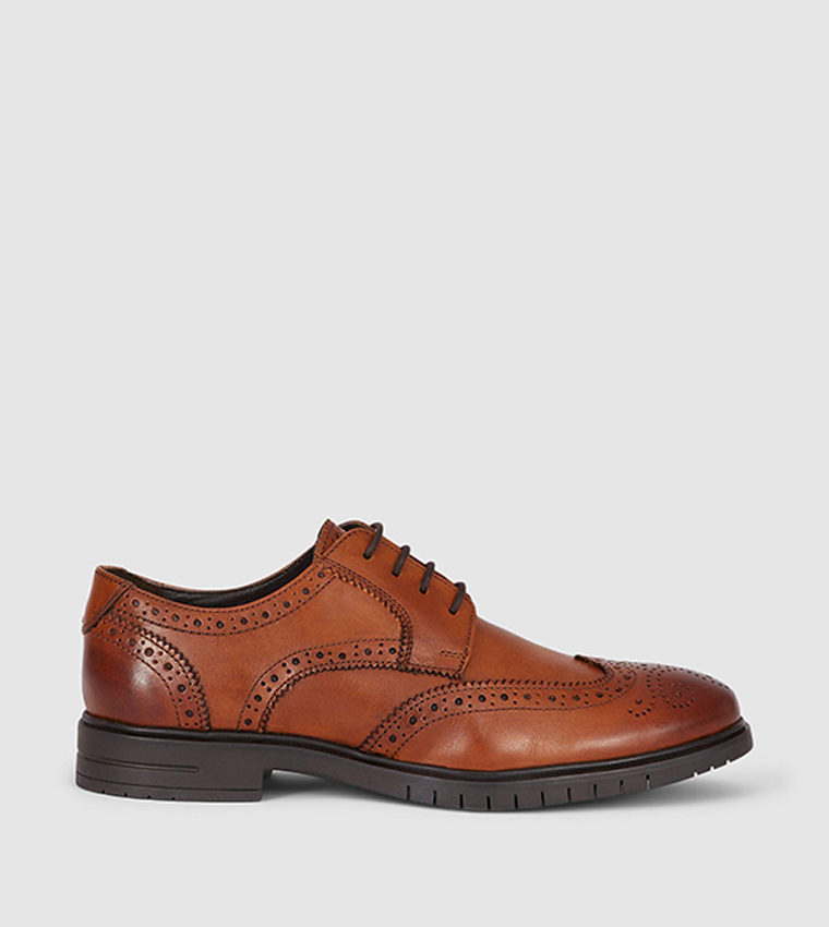 Buy Debenhams Airsoft Wide Fit Comfort Flex Sole Leather Derby Shoes In Tan 6thStreet Bahrain