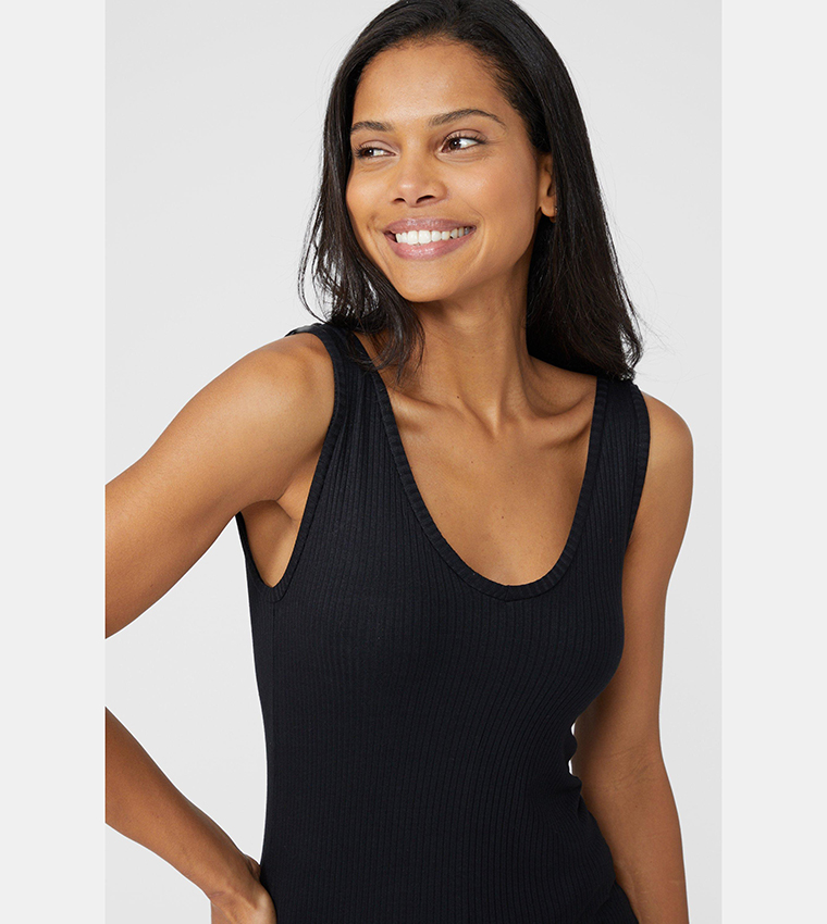 Buy Debenhams Viscose Rib Sleep Top With Secret Support In Black 6thStreet Qatar