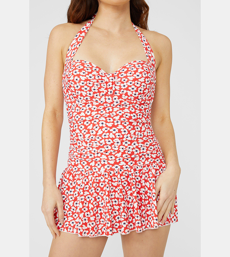 Buy Debenhams Ditsy Floral Skirted Swimsuit In Red 6thStreet Qatar