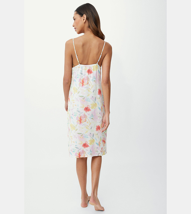 Buy Debenhams Watercolor Floral Woven Viscose Nightdress In Multiple Colors 6thStreet Oman