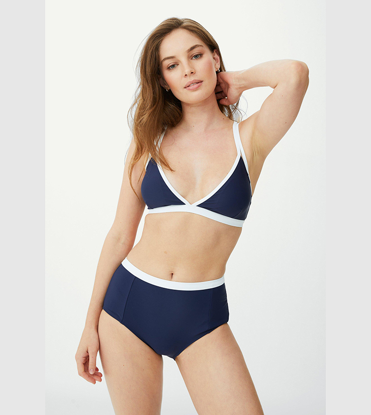 Buy Debenhams Padded Cut Out Strap Bikini Top In Navy 6thStreet Oman