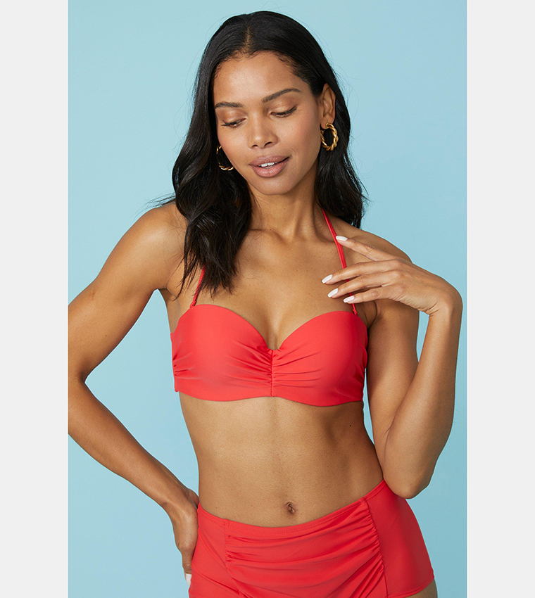 Buy Debenhams Balcony Underwired Bikini Top In Red 6thStreet Bahrain