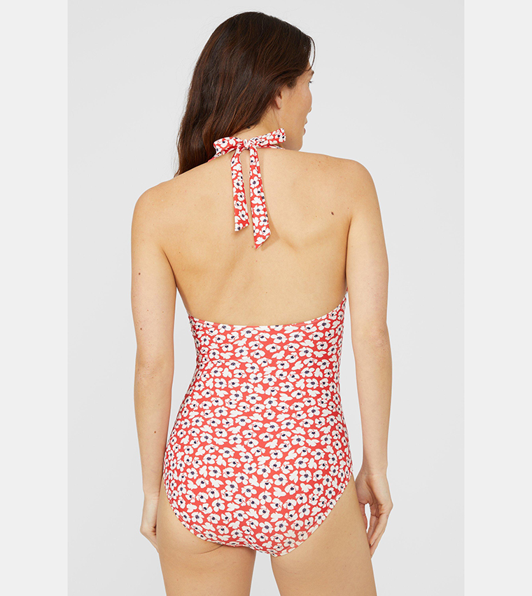 Buy Debenhams Ditsy Floral Halterneck Swimsuit In Red 6thStreet