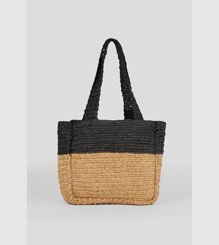 Buy Debenhams Mono Raffia Shopper Bag In Beige 6thStreet Qatar