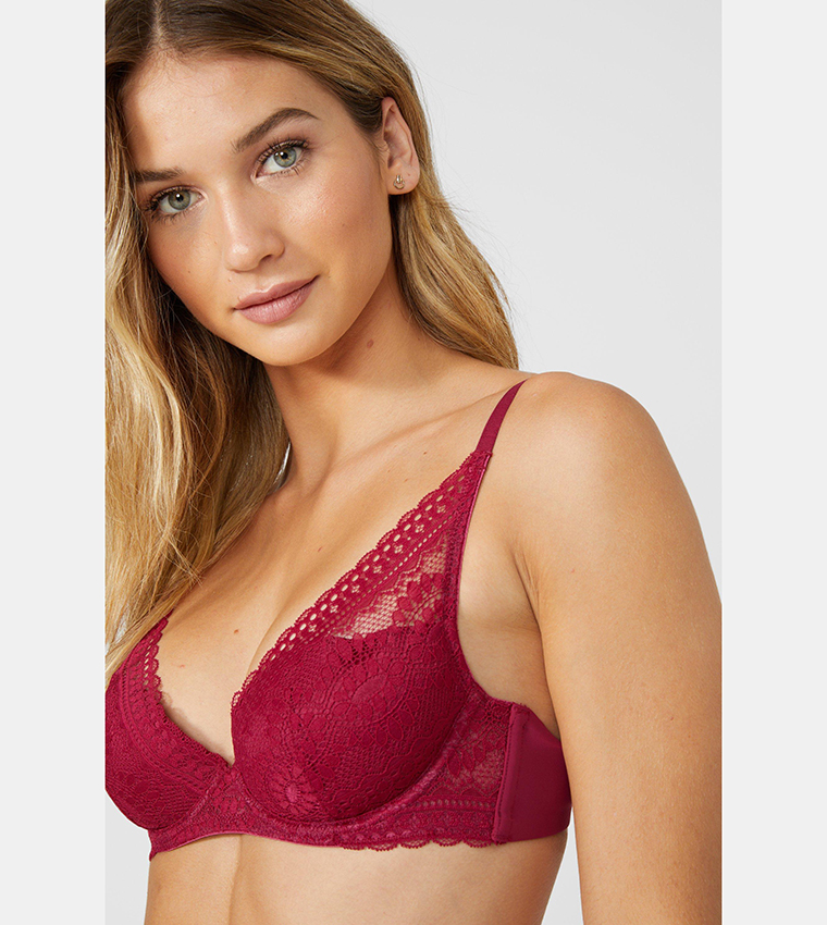 Recycled Lace High Apex Plunge Bra