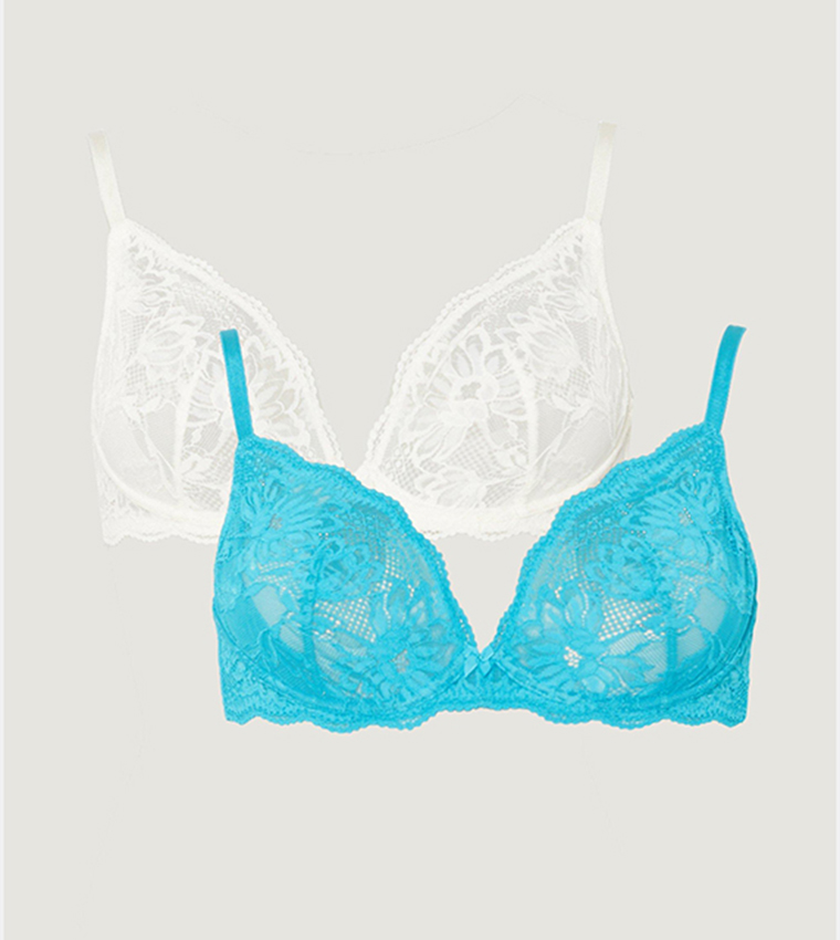 Buy Debenhams Pack Of 2 Ruby Lace Non Padded Bras In Blue