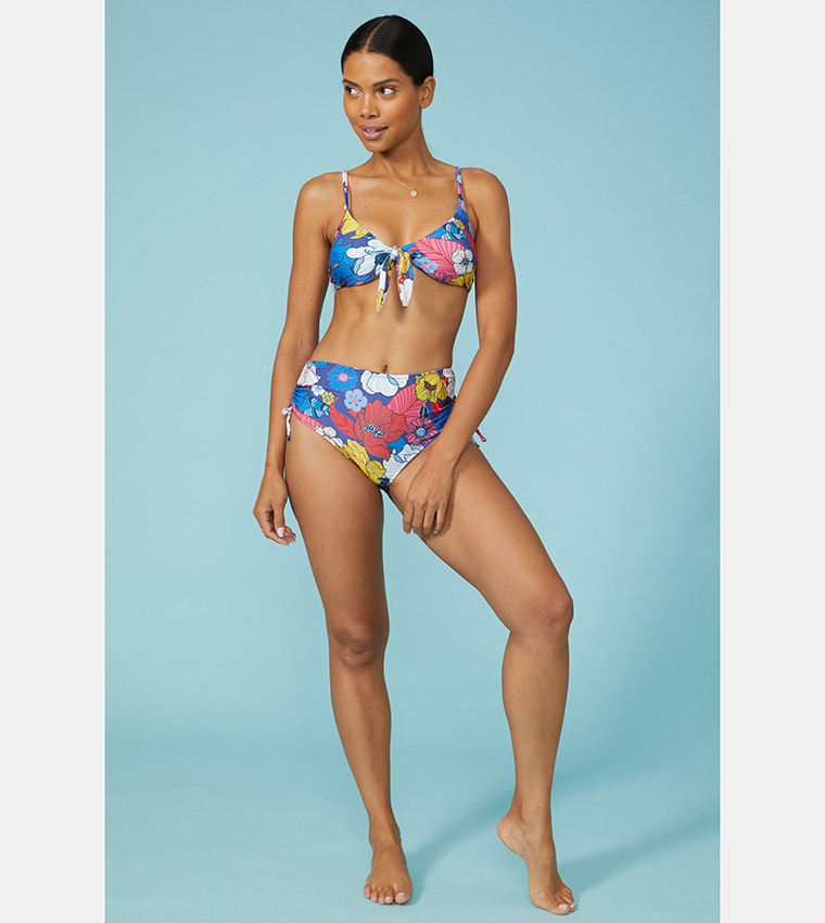 Buy Debenhams Bold Floral Knot Front Triangle Bikini Top In Multiple Colors 6thStreet Kuwait