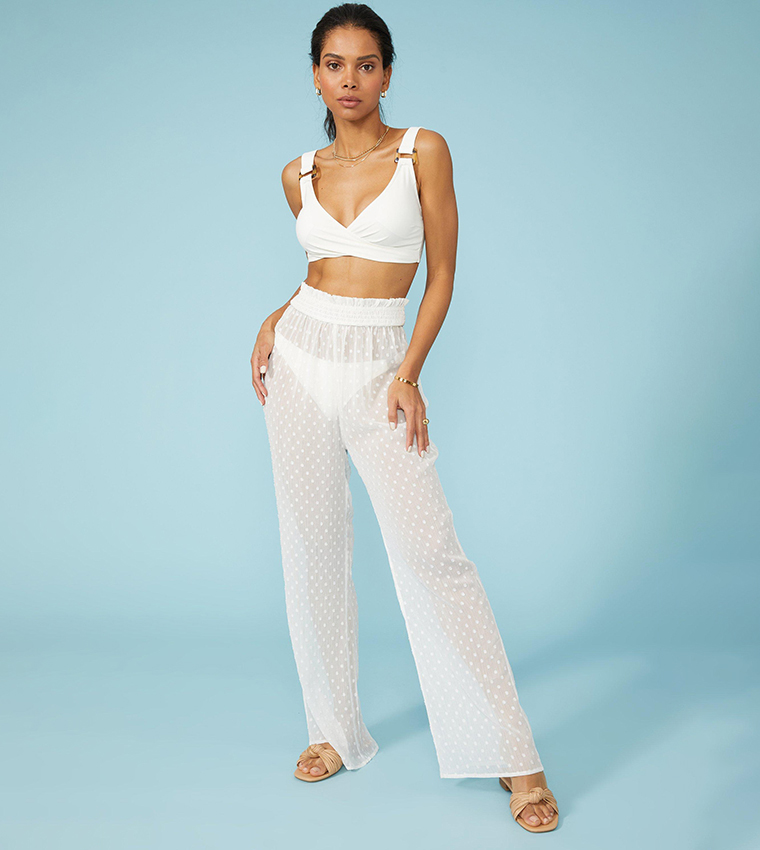 Debenhams white cropped trousers sales