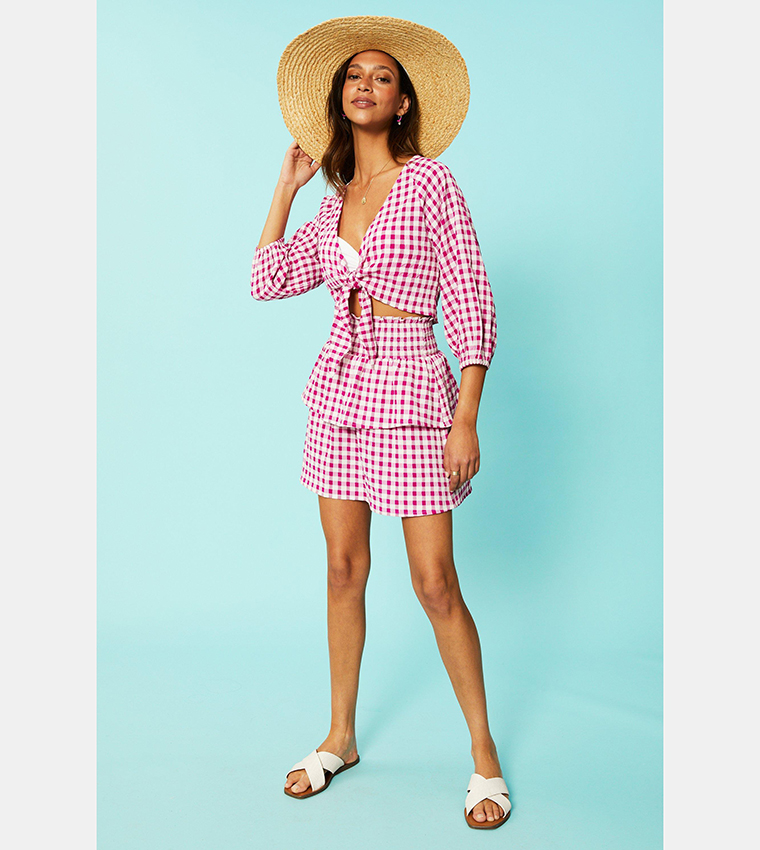 Red tartan skirt debenhams on sale