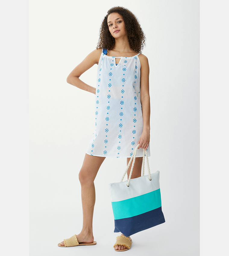 Broderie Printed Swing Mini Dress