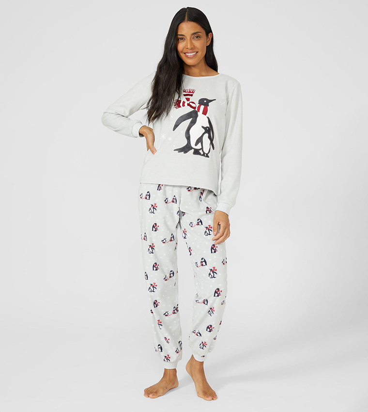 Fleece penguin pajamas deals