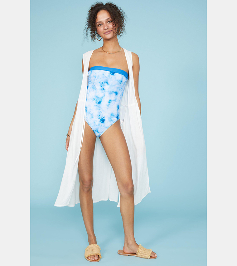 Bardot style swimsuit clearance