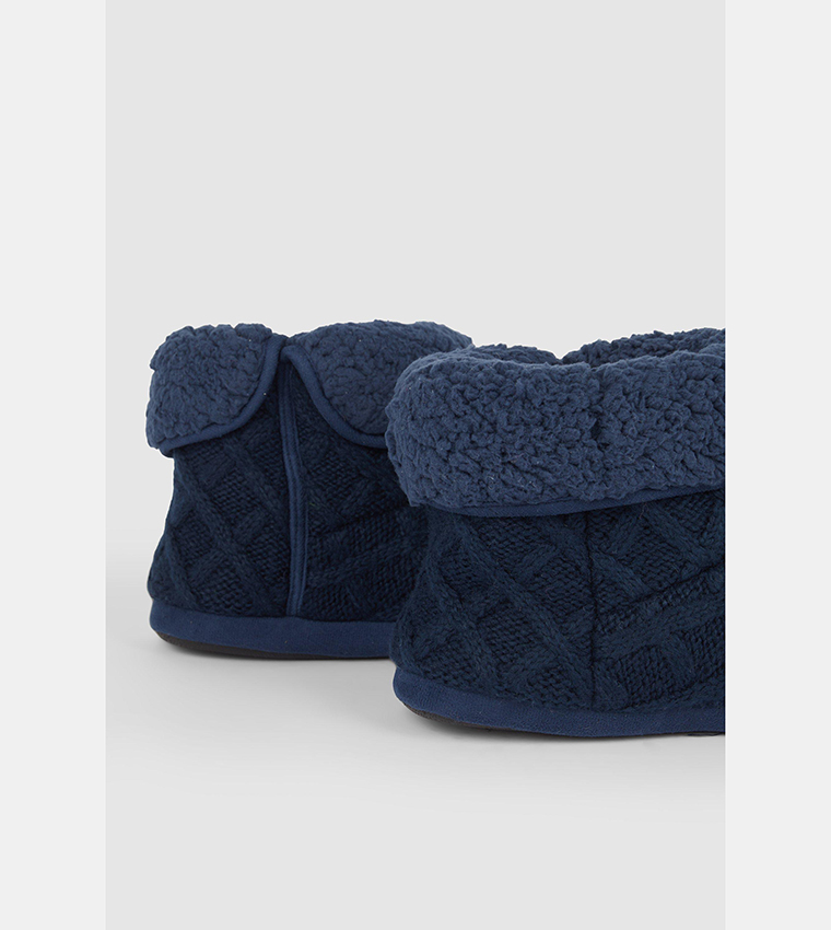 Buy Debenhams Cross Hatch Knitted Boots In Navy 6thStreet Qatar