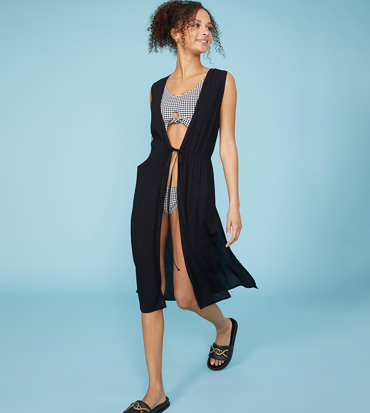 Buy Debenhams Crinkle Open Maxi Dress In Black 6thStreet Kuwait