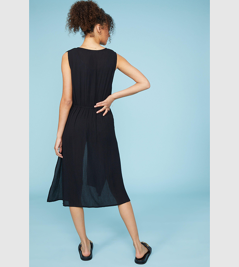 Buy Debenhams Crinkle Open Maxi Dress In Black 6thStreet Kuwait