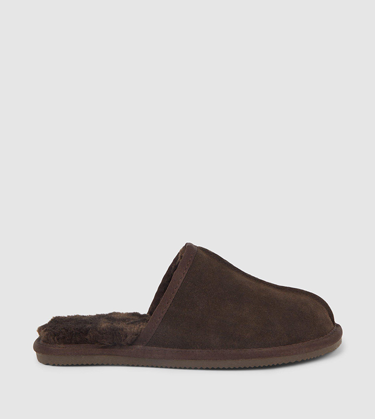 Buy Debenhams Suede Mule Slipper In Brown 6thStreet Oman