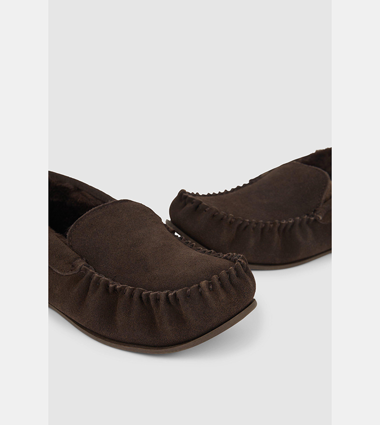 Buy Debenhams Premium Suede Slip On Moccasins In Brown 6thStreet Oman
