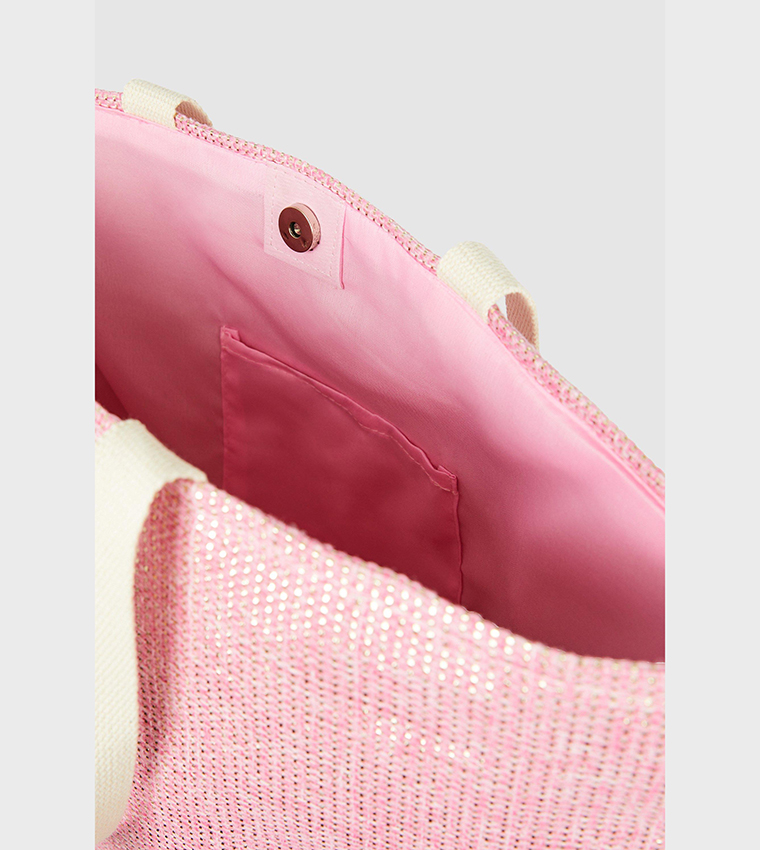 Buy Debenhams Color Block Beach Shoulder Bag In Pink 6thStreet Qatar
