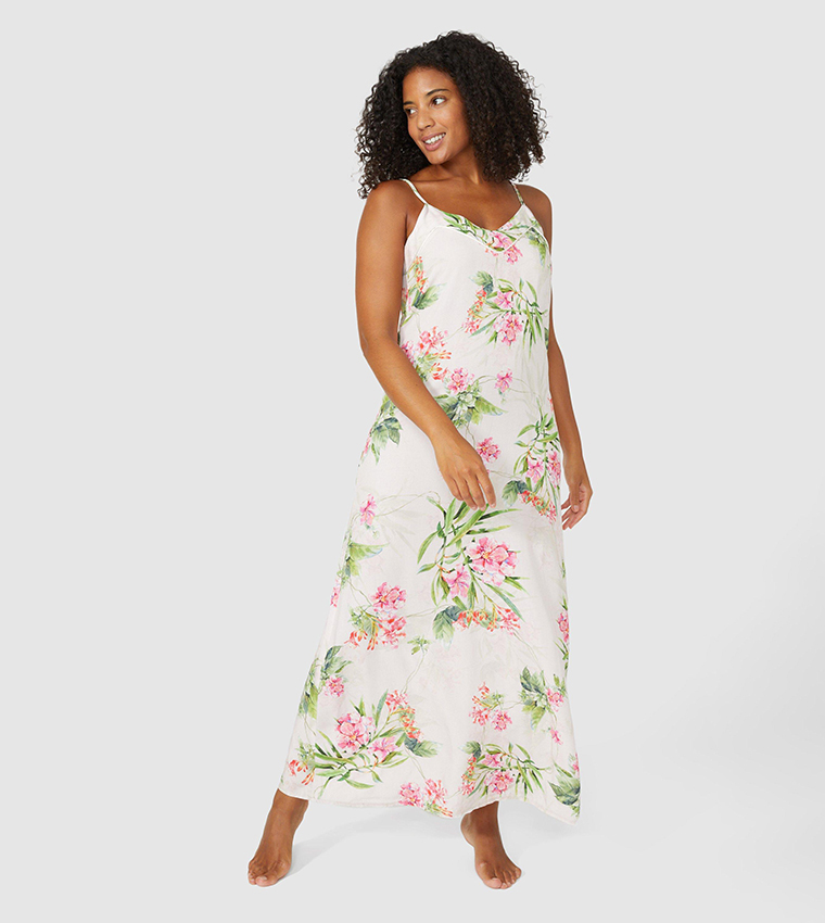 Buy Debenhams Woven Viscose Floral Printed Maxi Nightdress In Pink 6thStreet UAE