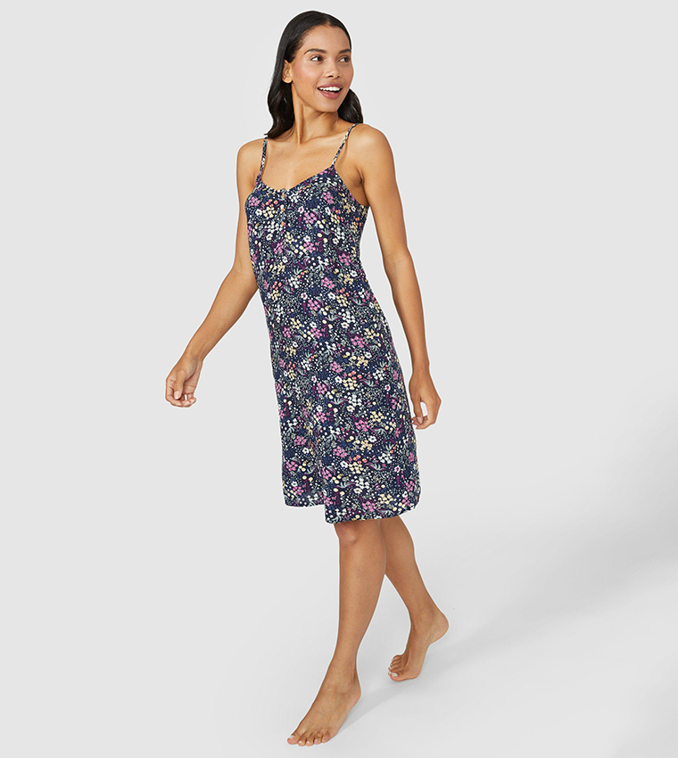 Buy Debenhams Woven Viscose Printed Nightdress In Navy 6thStreet Bahrain