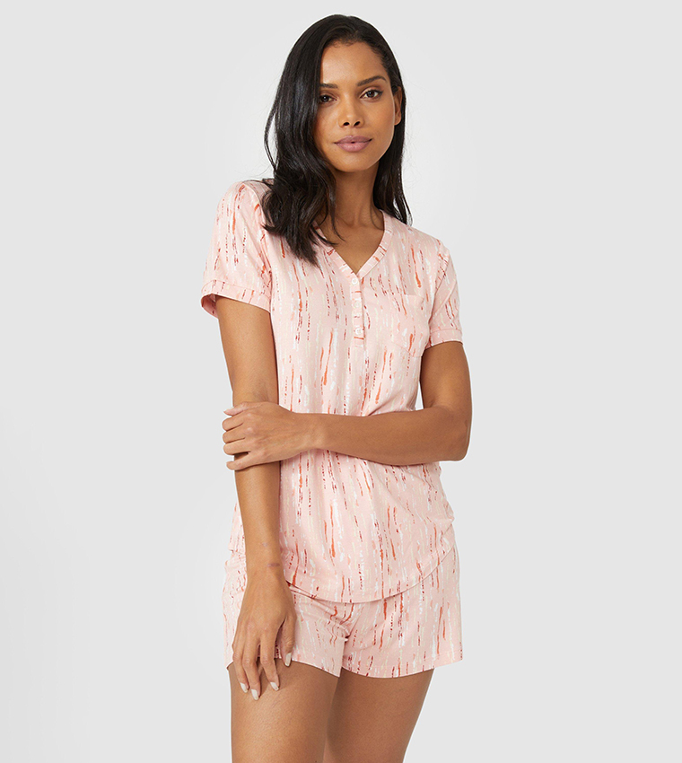 Buy Debenhams Viscose Jersey Printed Sleep Dress In Pink