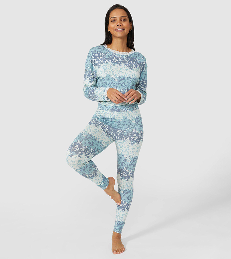 Buy Debenhams Viscose Slob Geo Printed Leggings In Green 6thStreet UAE