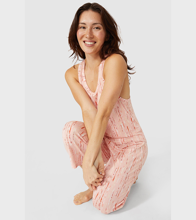 Buy Debenhams Viscose Jersey Printed Crop Sleep Pants In Pink 6thStreet Kuwait