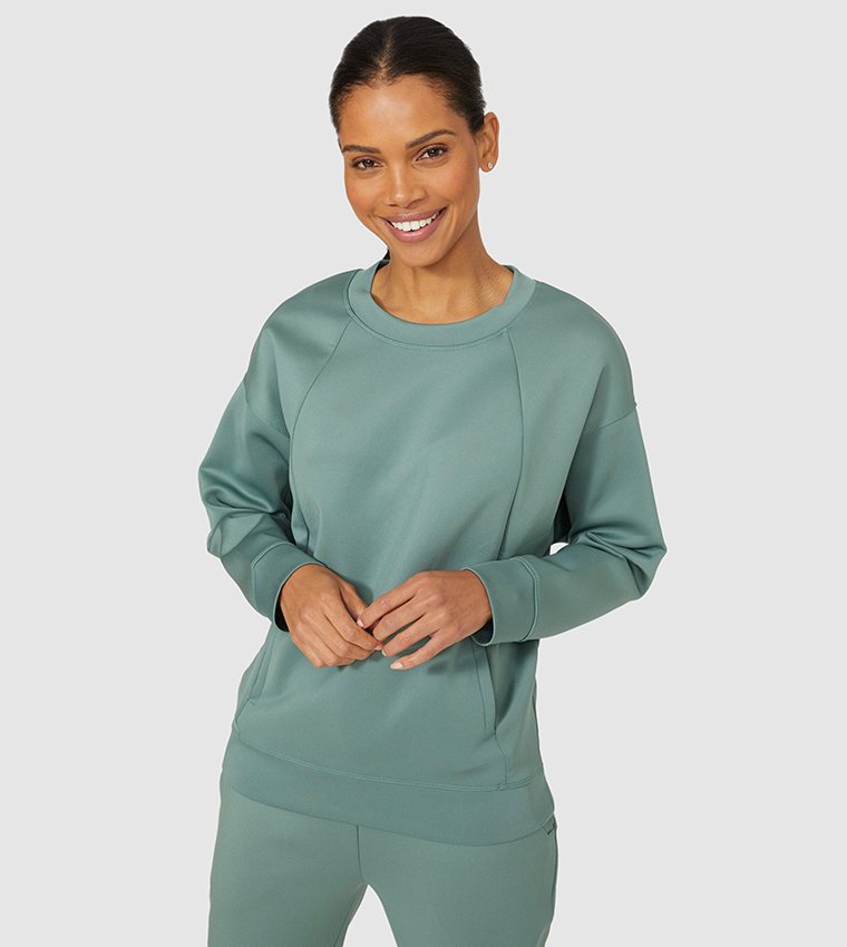 Buy Debenhams Scuba Long Sleeves Sweatshirt In Khaki 6thStreet Oman
