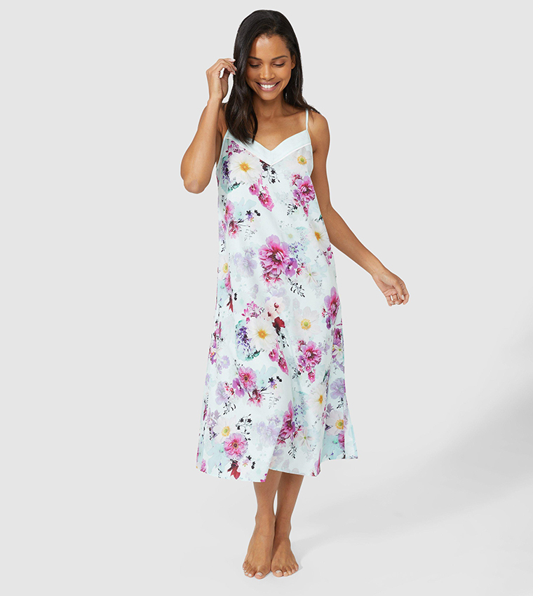 Buy Debenhams Leilane Floral Midi Nightdress In Blue 6thStreet Kuwait
