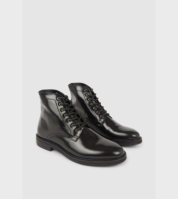 Buy Debenhams Harry Hi Shine Lace Up Boots In Black 6thStreet Qatar