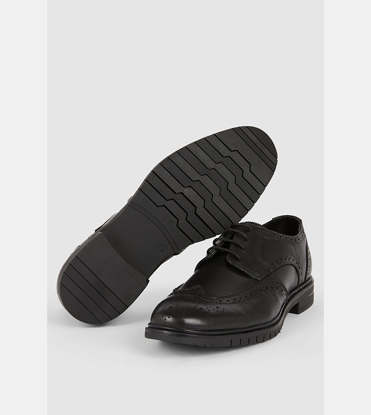 Airsoft Wide Fit Flex Sole Leather Brogue Shoes