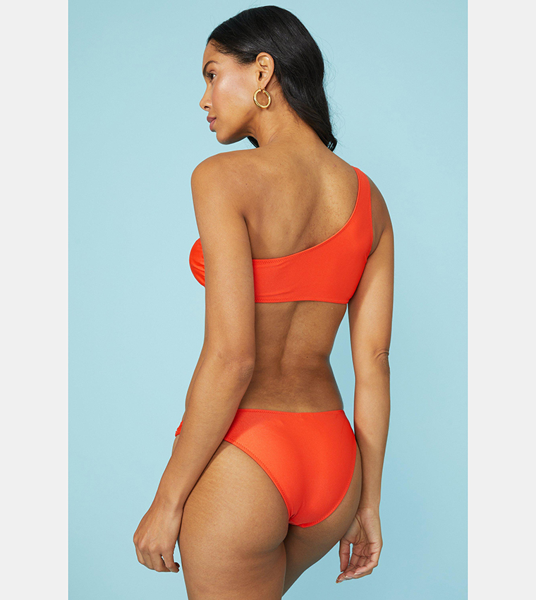 Buy Debenhams One Shoulder Ring Detail Bikini Set In Red