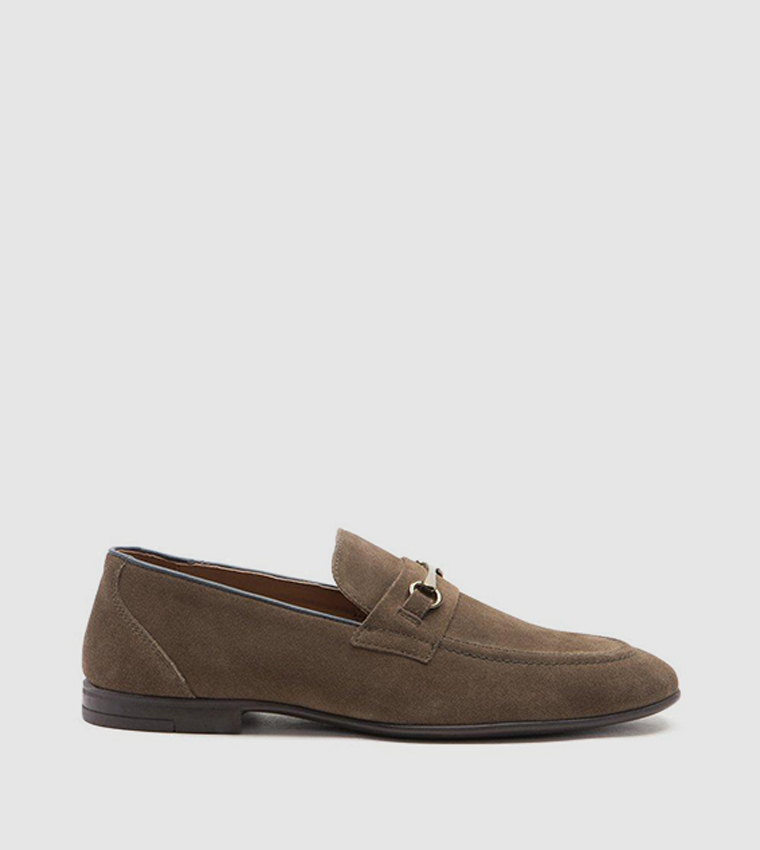 Red sales tape loafers