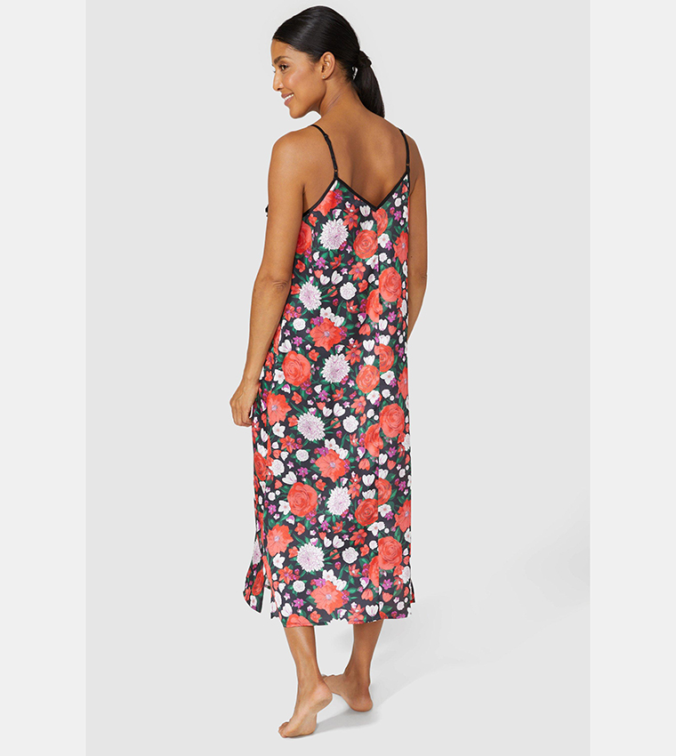 Buy Debenhams Grace Floral Midi Nightdress In Red 6thStreet Qatar