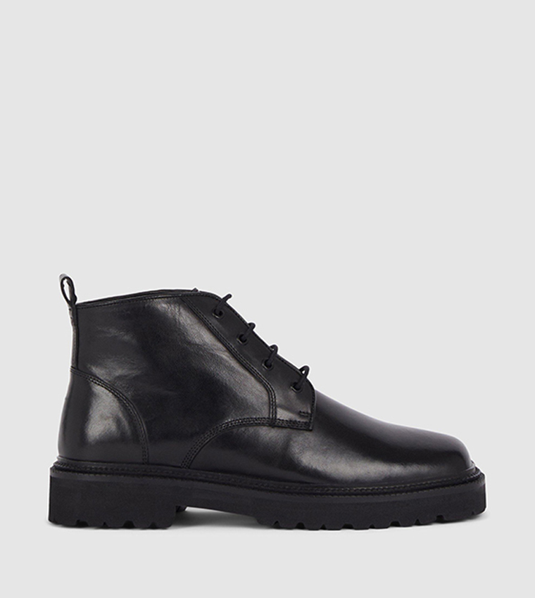 Buy Debenhams Leather Premium Square Toe Chukka Boots In Black 6thStreet Kuwait