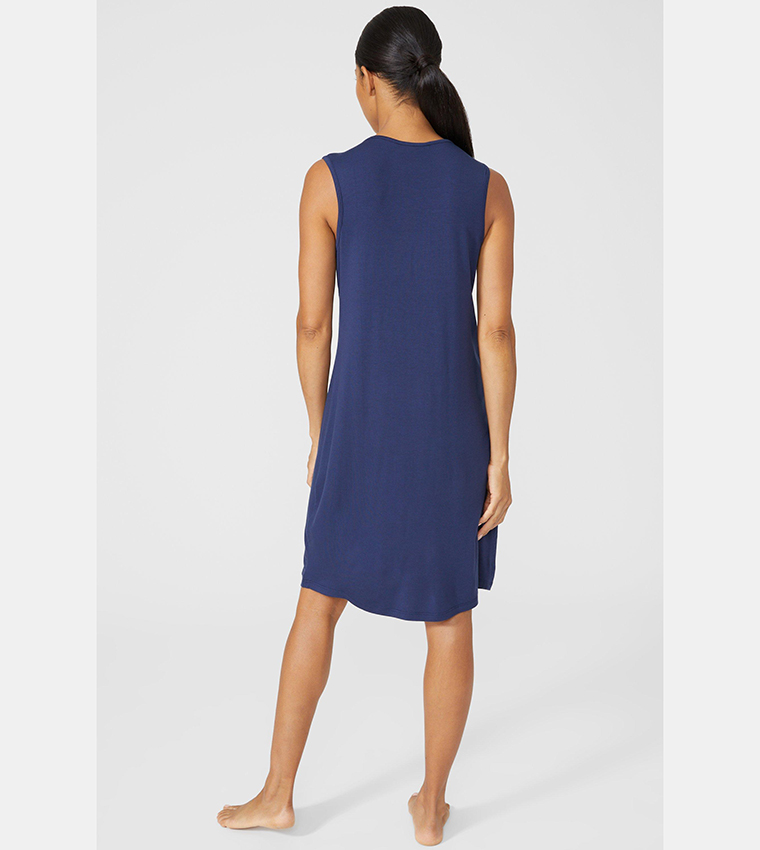Buy Debenhams Viscose Lace V Neck Nightdress In Navy 6thStreet Kuwait