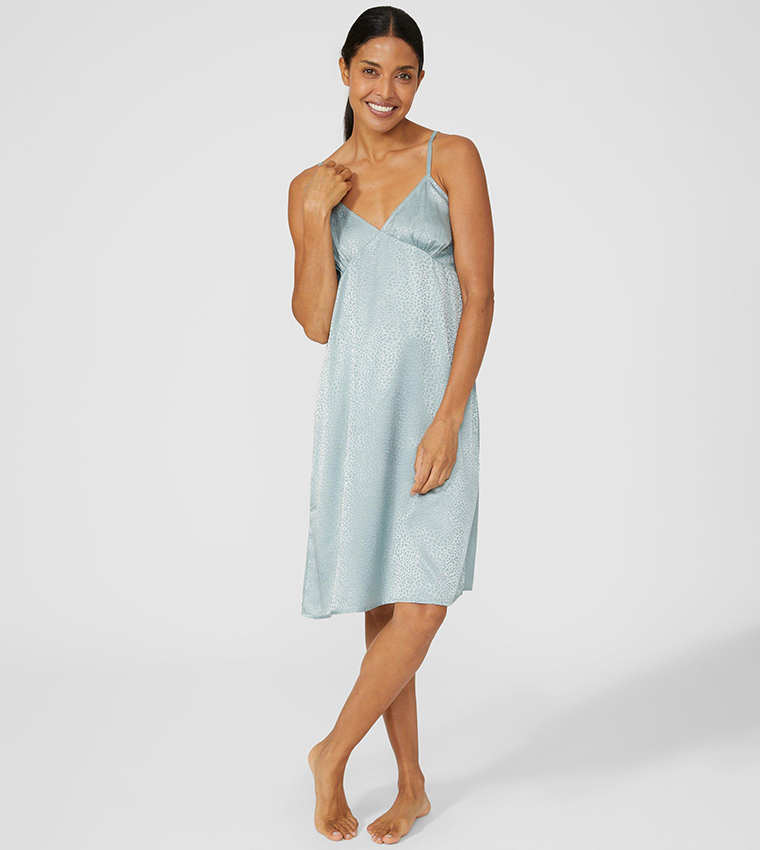Buy Debenhams Jacquard Strappy Satin Nightdress In Green 6thStreet Oman