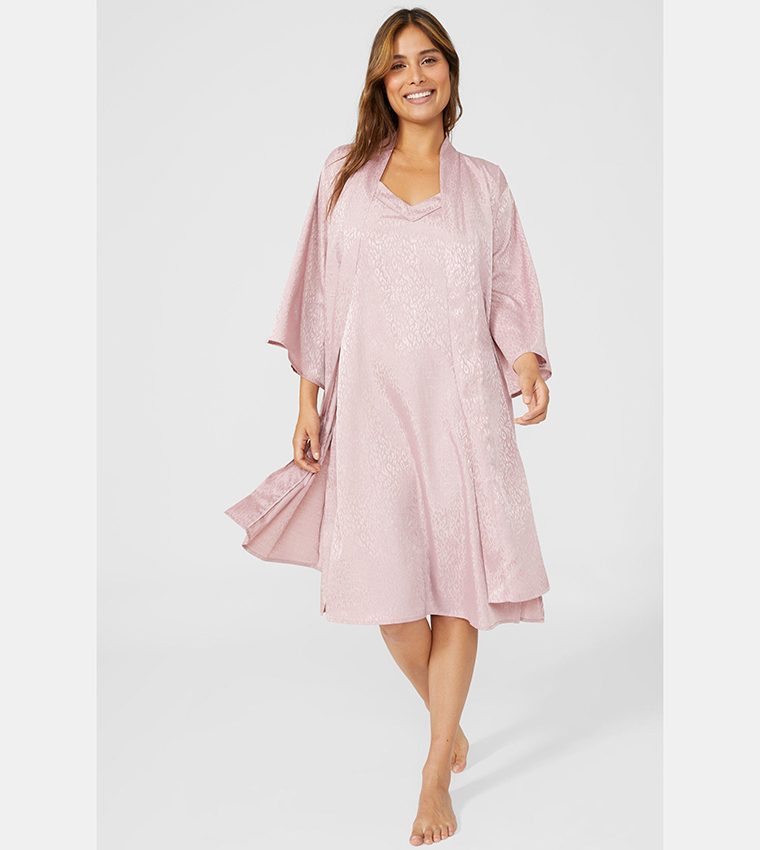 Buy Debenhams Animal Jacquard Satin Nightdress In Pink 6thStreet Oman