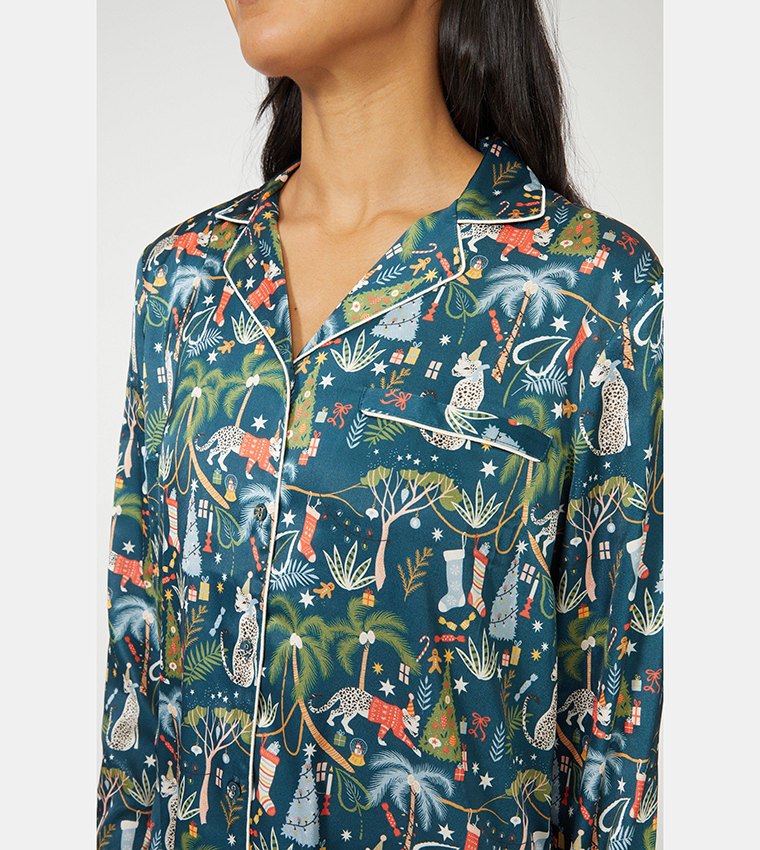 Buy Debenhams Tropical Christmas Night Shirt In Green 6thStreet Qatar