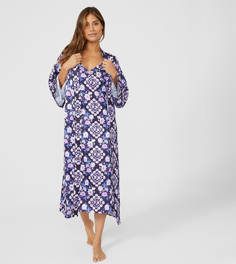 Buy Debenhams Boho Paisley Kimono In Purple 6thStreet Kuwait