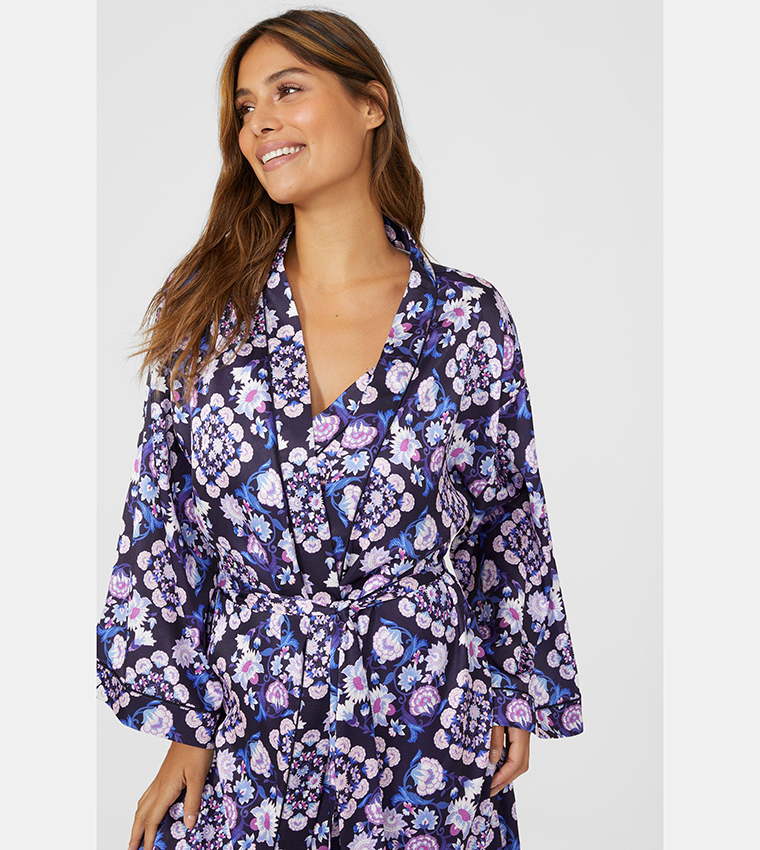 Buy Debenhams Boho Paisley Kimono In Purple 6thStreet Kuwait