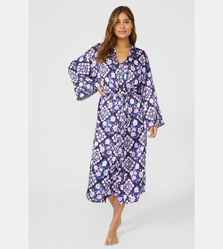 Buy Debenhams Boho Paisley Kimono In Purple 6thStreet Kuwait